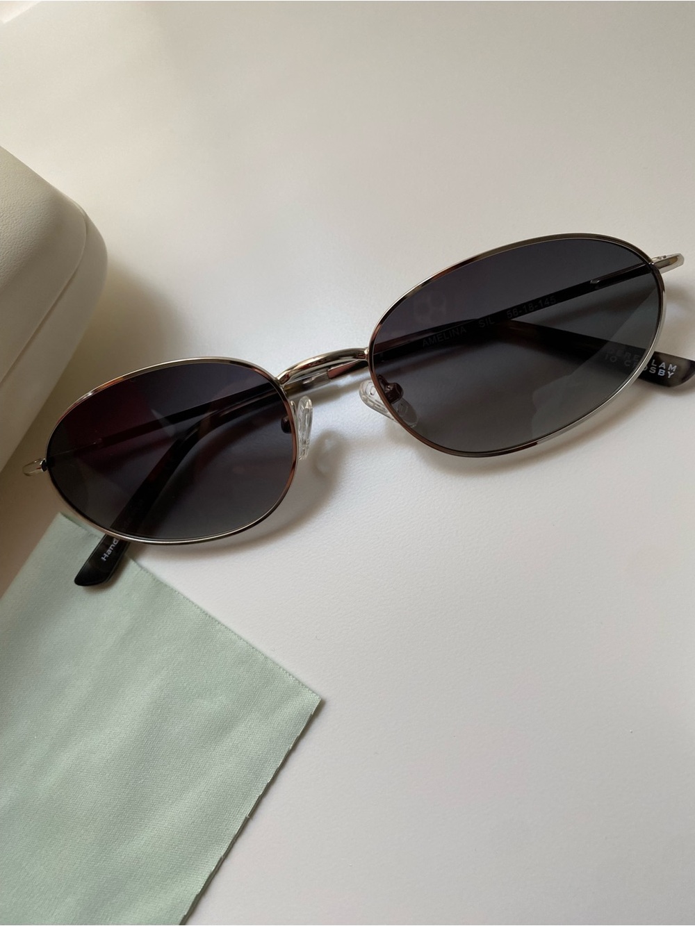 DEREK LAM 10 CROSBY AMELINA SILVER RETRO SUNGLASSES NEW